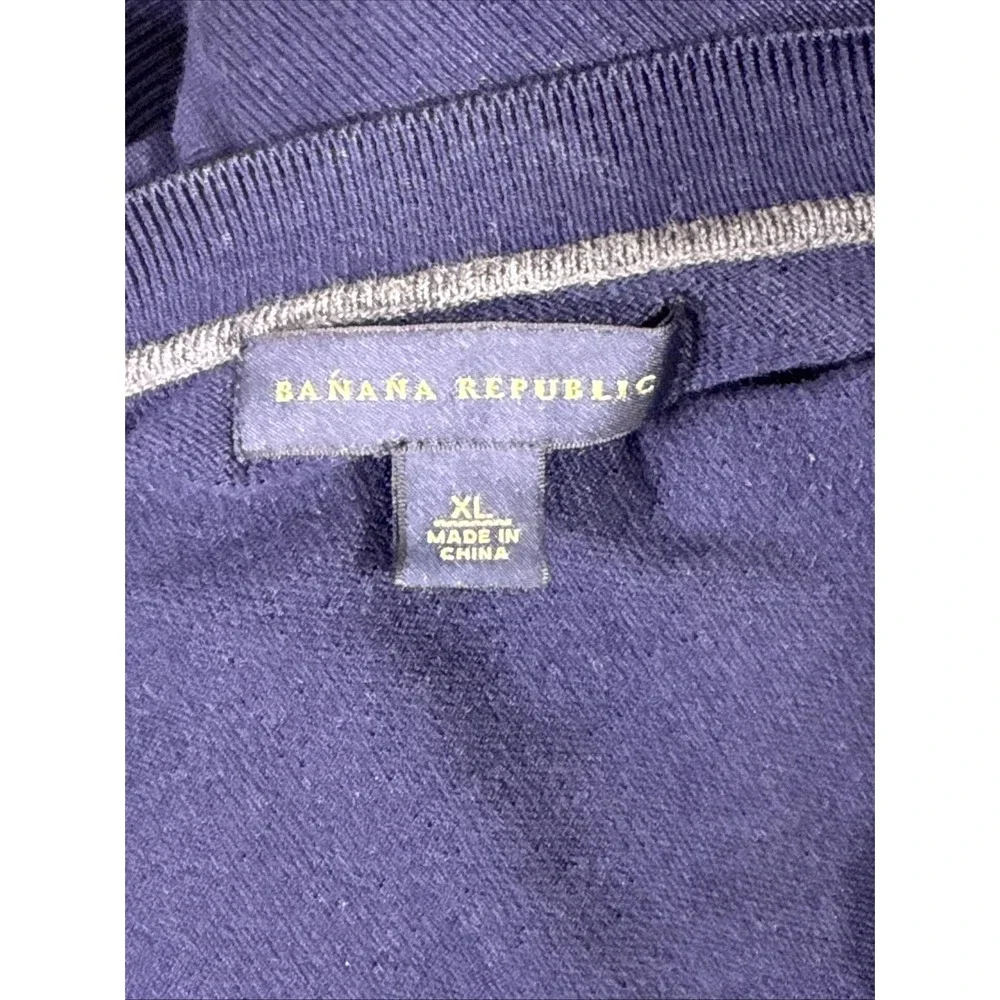 Banana Republic Sweater Mens Size Extra Large Navy Silk Cotton‎ Cashmere V-Neck